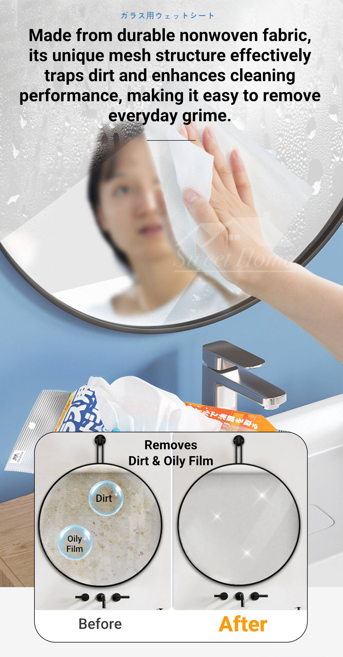 Japan Condor Glass Cleaning Wet Wipes-3
